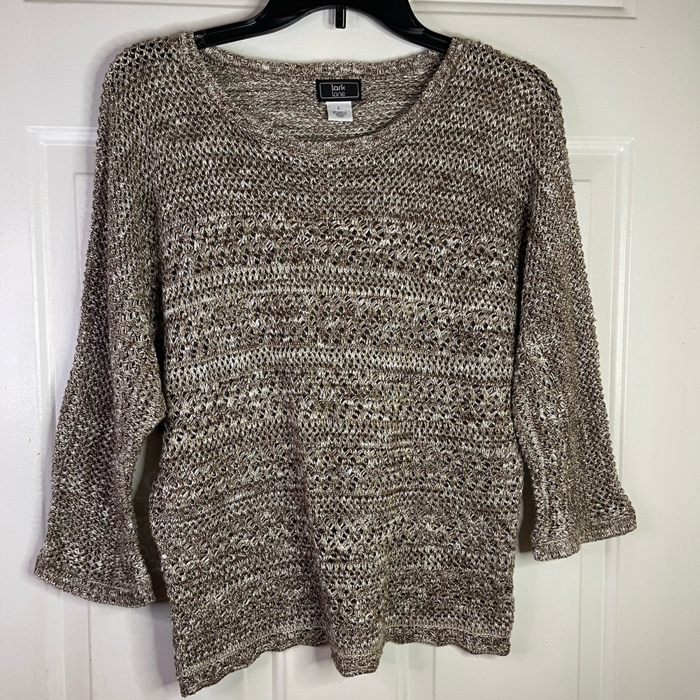 Lark‎ Lane  knitted sweater with Brown/gold metallic.